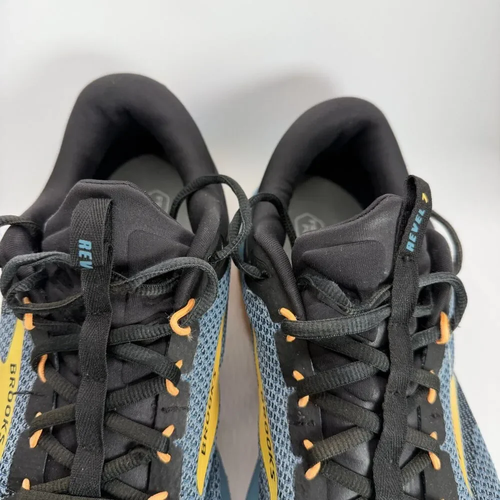 Brooks Revel 7 Shoes Mens Size 13 D Blue Yellow Running Cushioned Trainer‎ Brooks Revel 7 [1104351D484] Men Running Shoes Storm Blue  main image 3